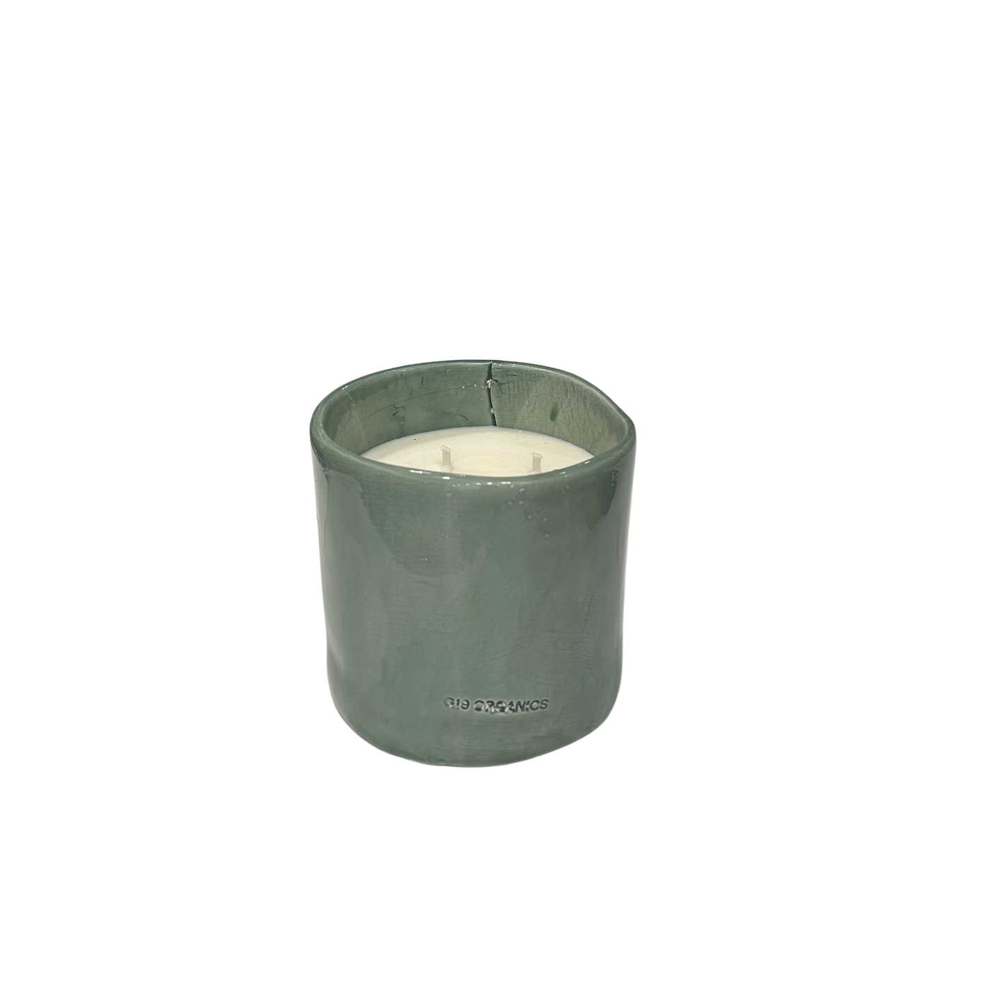 Vela Cerámica Minimal Vaso Verde Agua