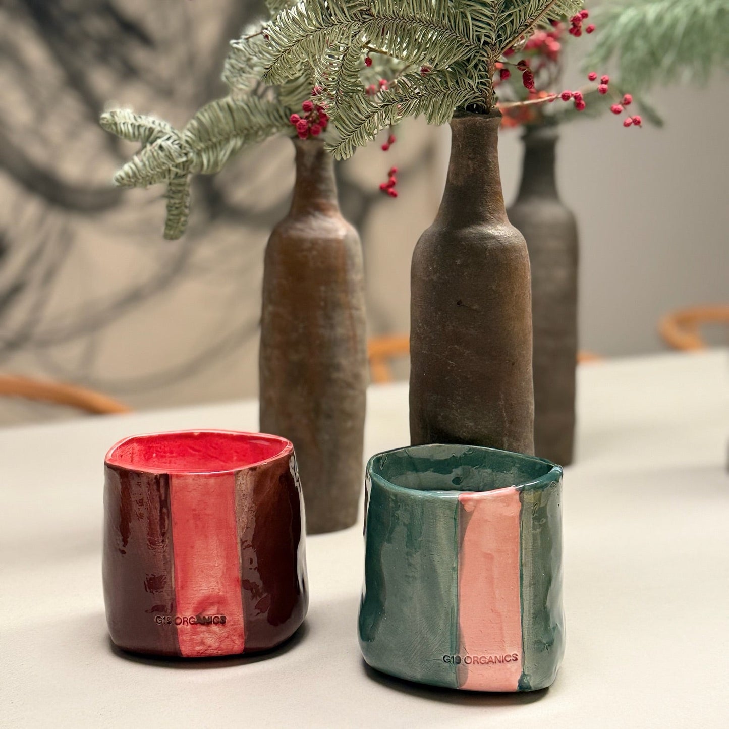 Turquoise XL Ceramic Glass Candle