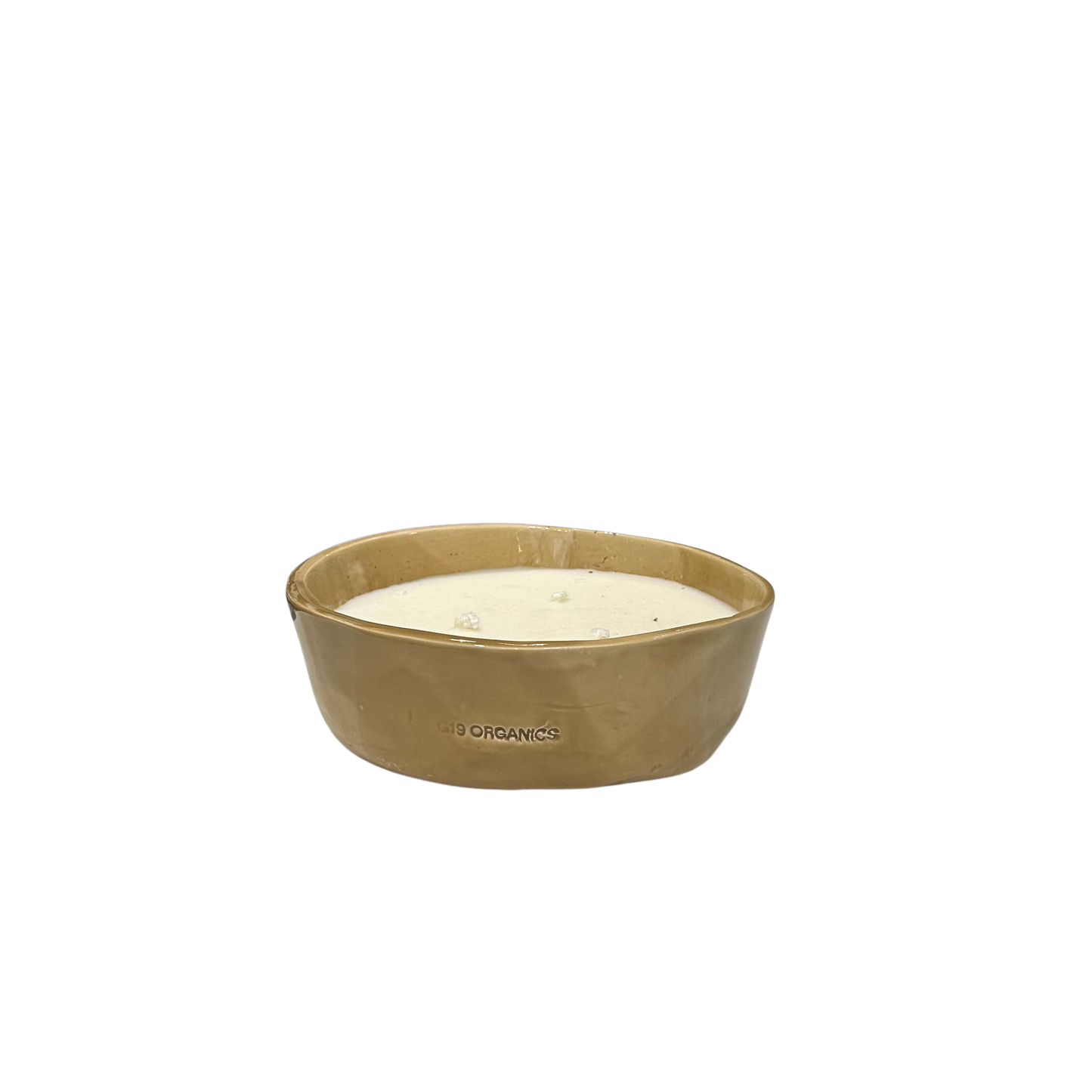 Vela Cerámica Minimal Cuenco Mostaza