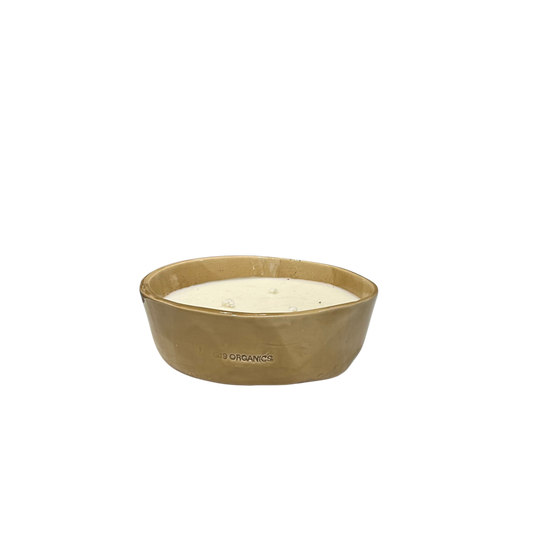 Vela Cerámica Minimal Cuenco Mostaza