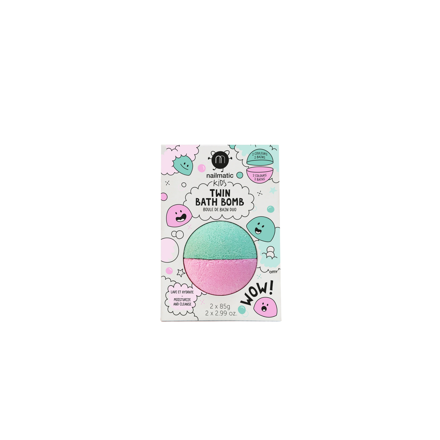 Twin Bath Bomb | Pink & Lagoon Green