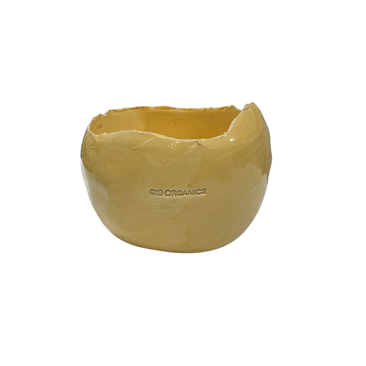 Large Egg Ceramic Candle Mustard
