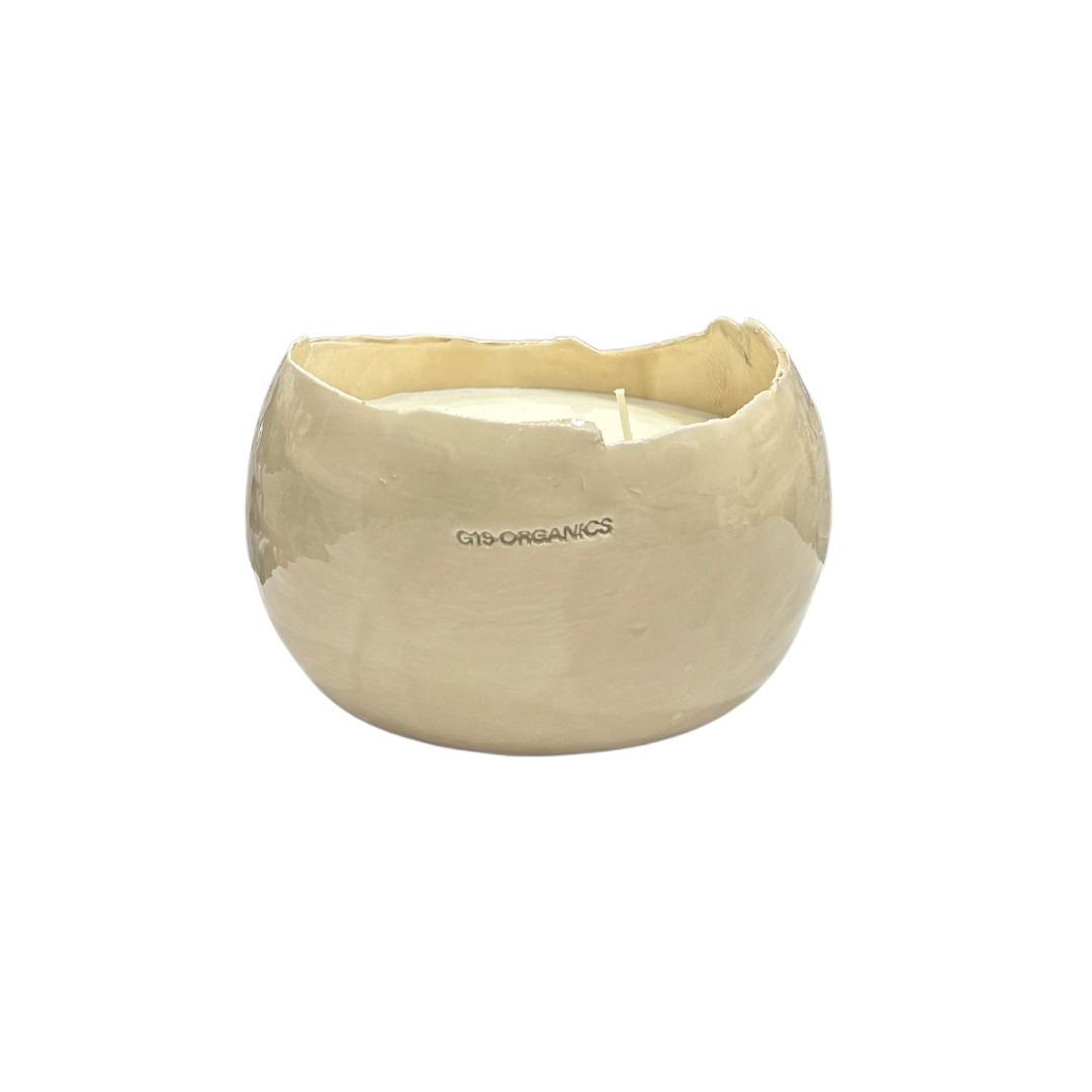 Large Red Egg Ceramic Candle