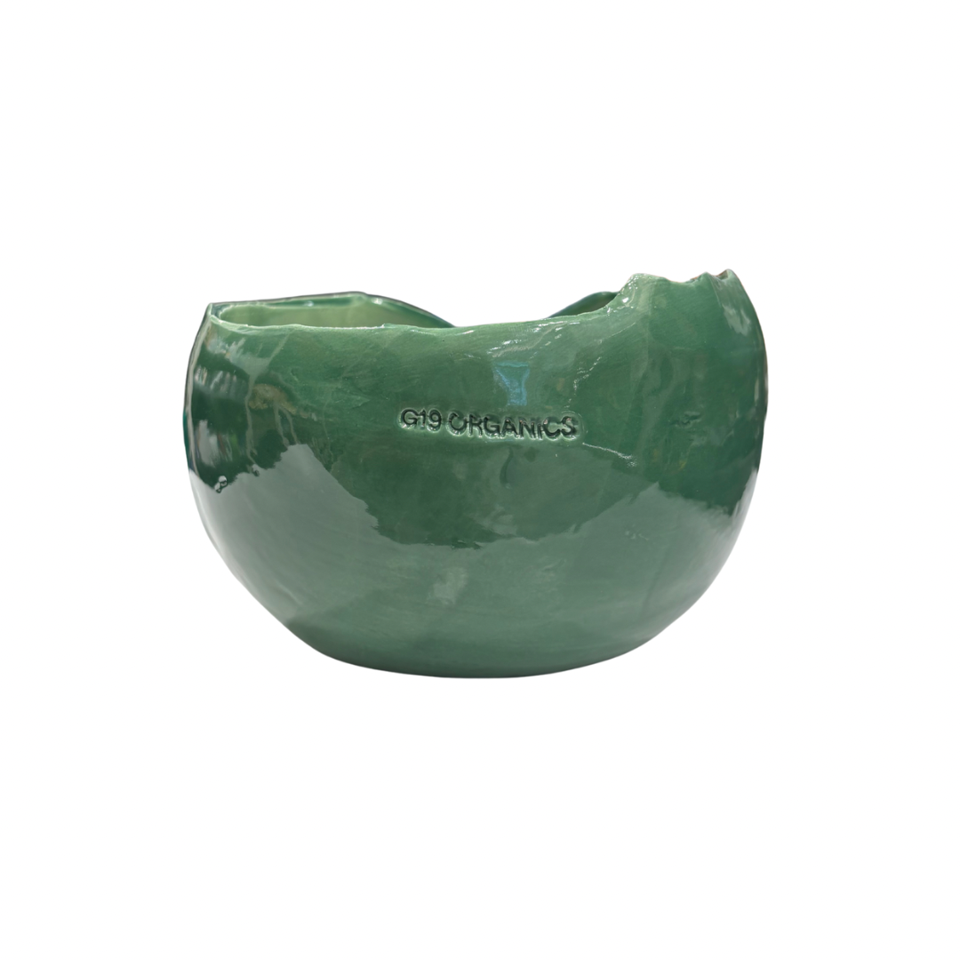 Ceramic Candle Medium Egg Green Landa