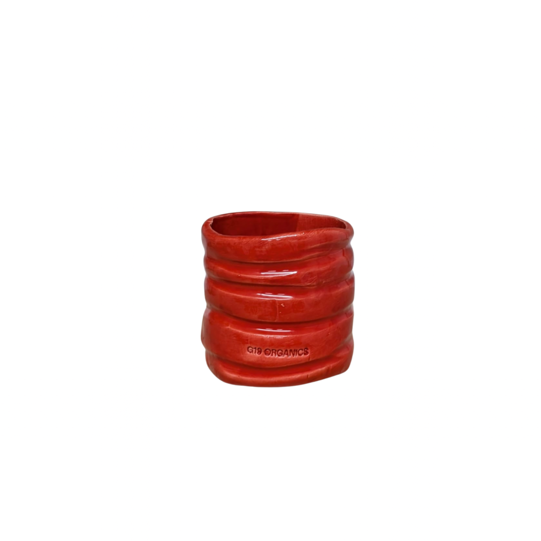 Ceramic Candle Beige Glass