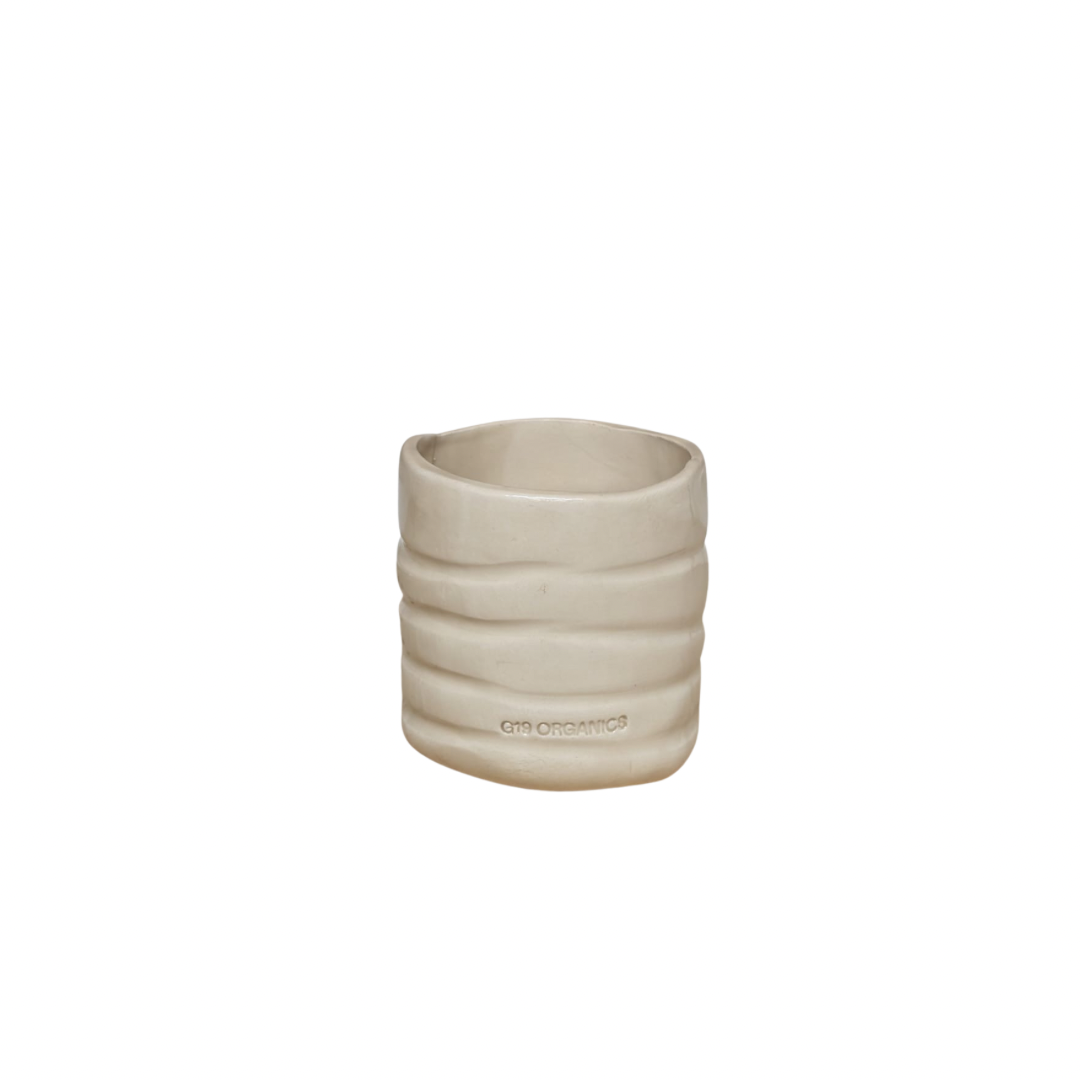 Ceramic Candle Beige Glass