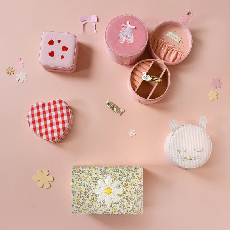 Stripy Bunny Round Jewellery Box