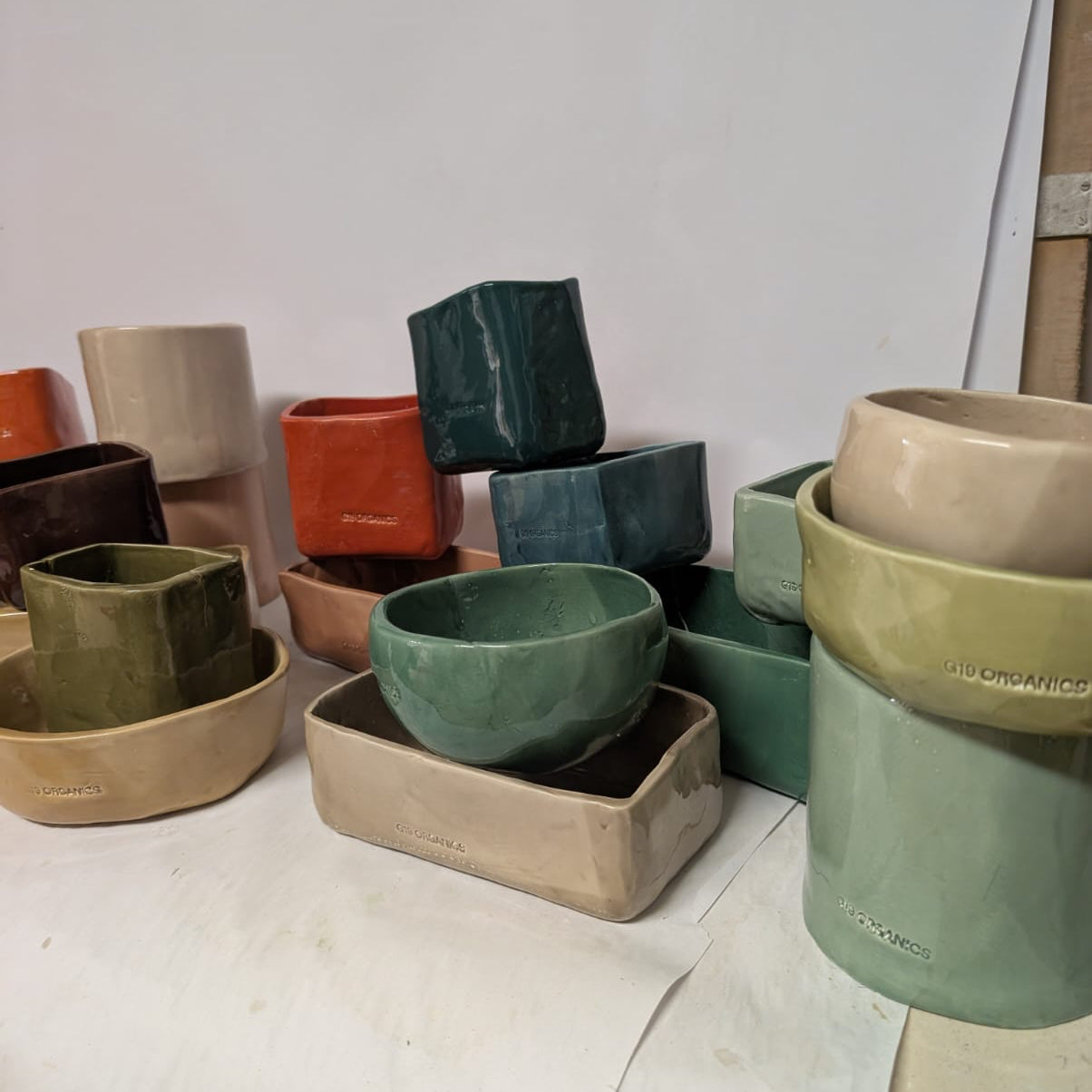 Vela Cerámica Chispas Vaso Beige