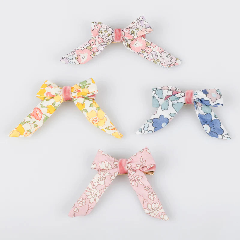 Liberty Floral Bow Hair Clips