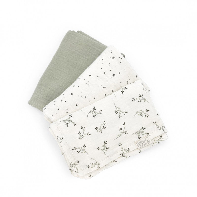 Pack 3 Mini Muselinas Olive Bloom
