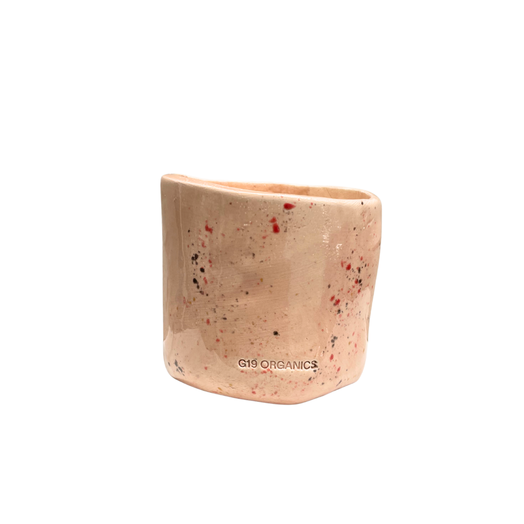 Vela Cerámica Chispas Vaso Rosa