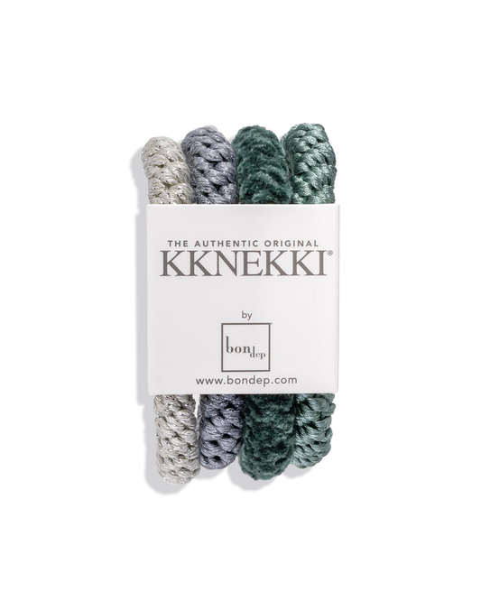 Kknekki Rubber Bands Scrunchie pack green&amp;blue