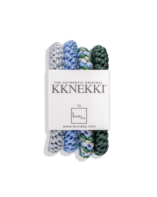 Kknekki Rubber Bands Scrunchie pack green&amp;blue
