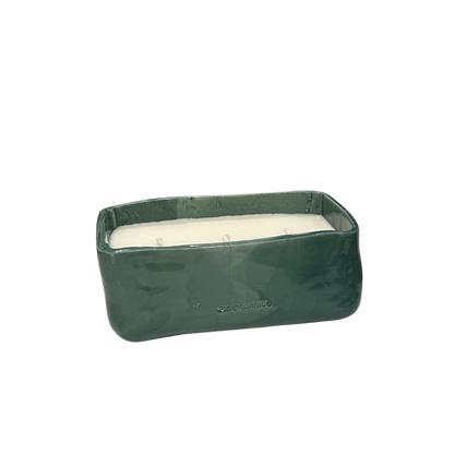 Vela Cerámica Minimal Rectángulo Verde Agua