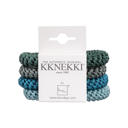 Kknekki Rubber Bands Scrunchie pack green&amp;blue