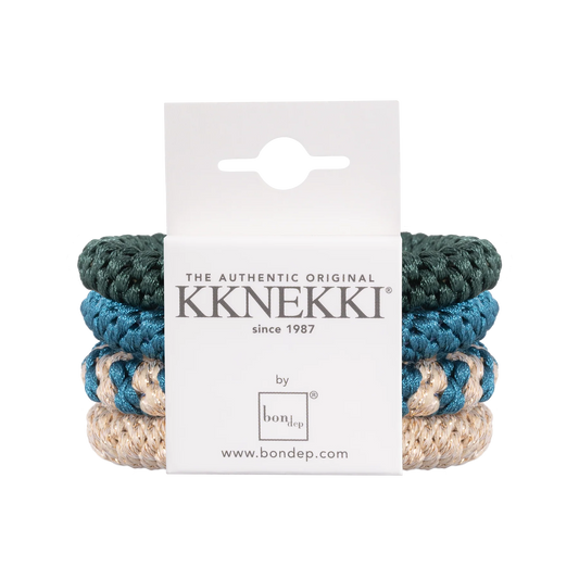 Kknekki Rubber Bands Scrunchie pack green&amp;blue