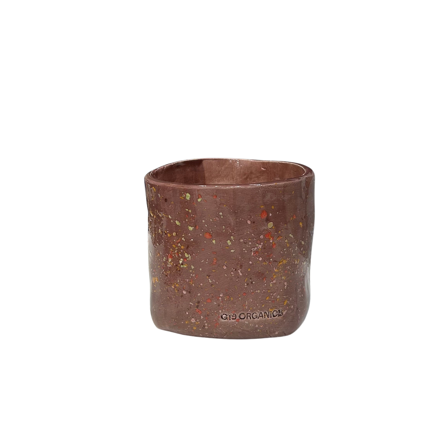 Vela Cerámica Chispas Vaso Burdeos