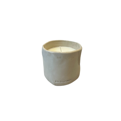 Ceramic Candle Beige Glass