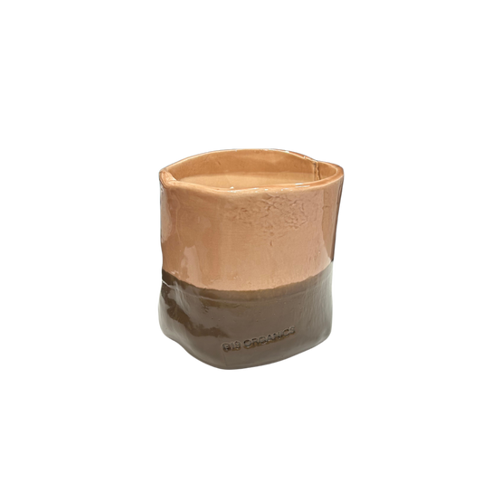 Vela Cerámica Vaso Bicolor Nude-Caqui