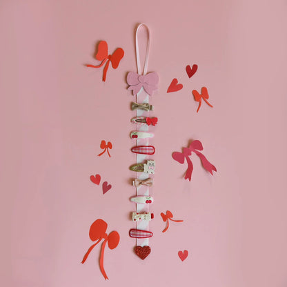 Cutesy Bow Stripy Clips