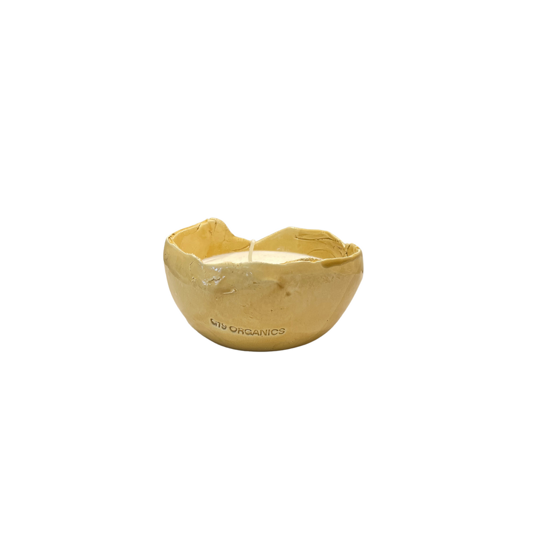 Small Yellow Egg Ceramic Candle