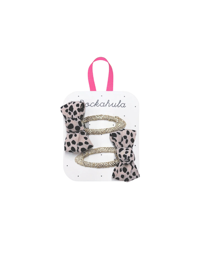 Leopard Love Twisty Bow Clips