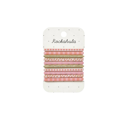 Patchwork Heart Hair Elastic Pony Pack