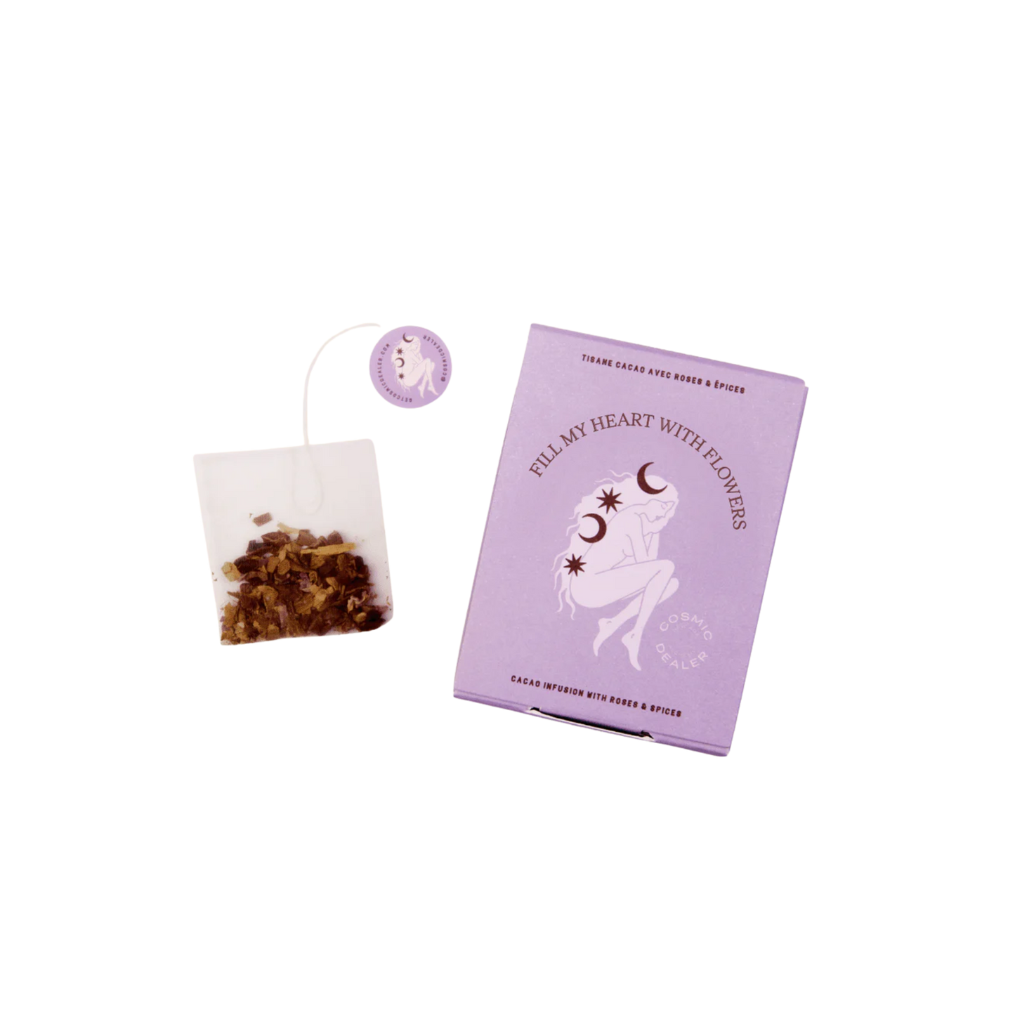 'Ceremonial Cacao &amp; Double Rose' Herbal Tea Bag