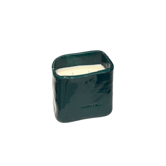 Turquoise XL Ceramic Glass Candle