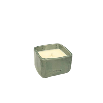 Vela Cerámica Minimal Cubo Verde Agua