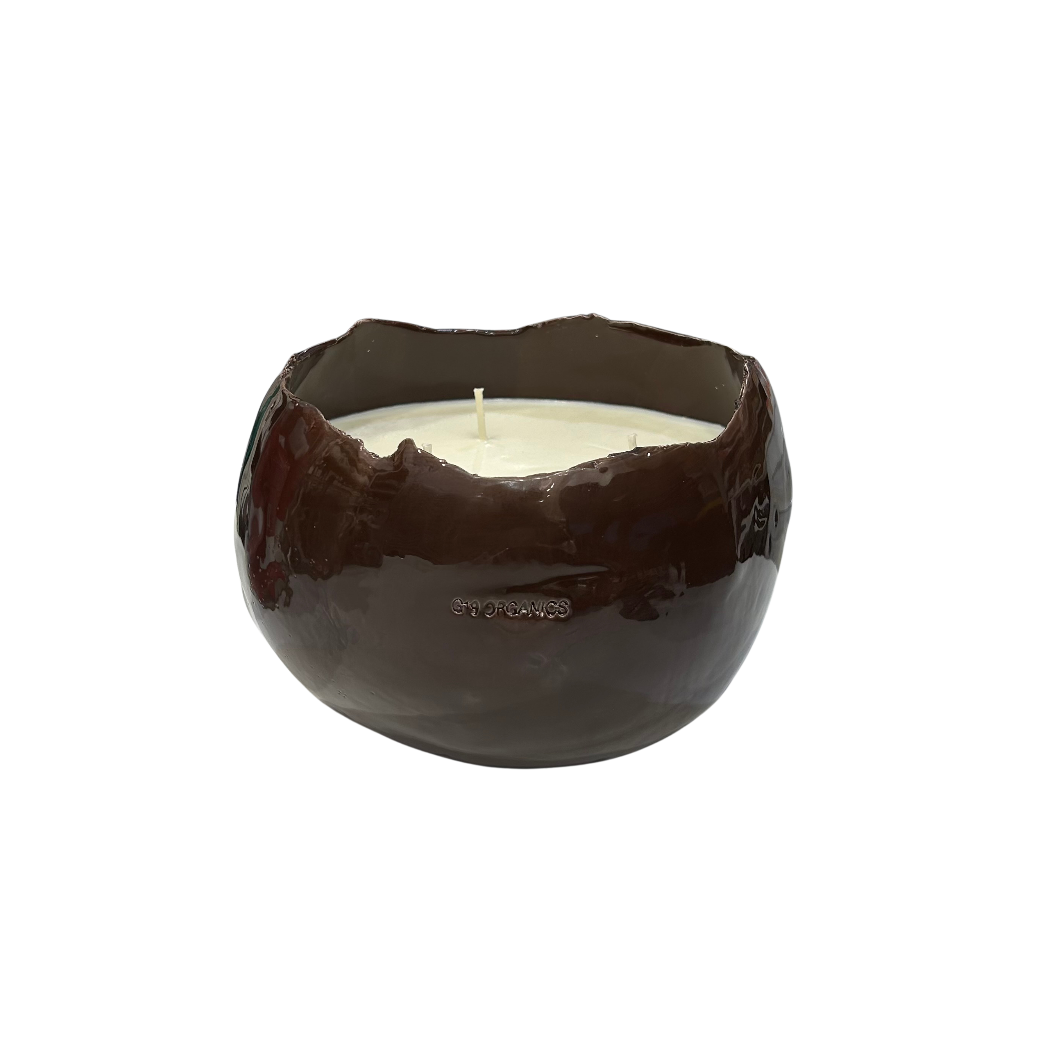 Vela Cerámica Huevo Marrón Oscuro