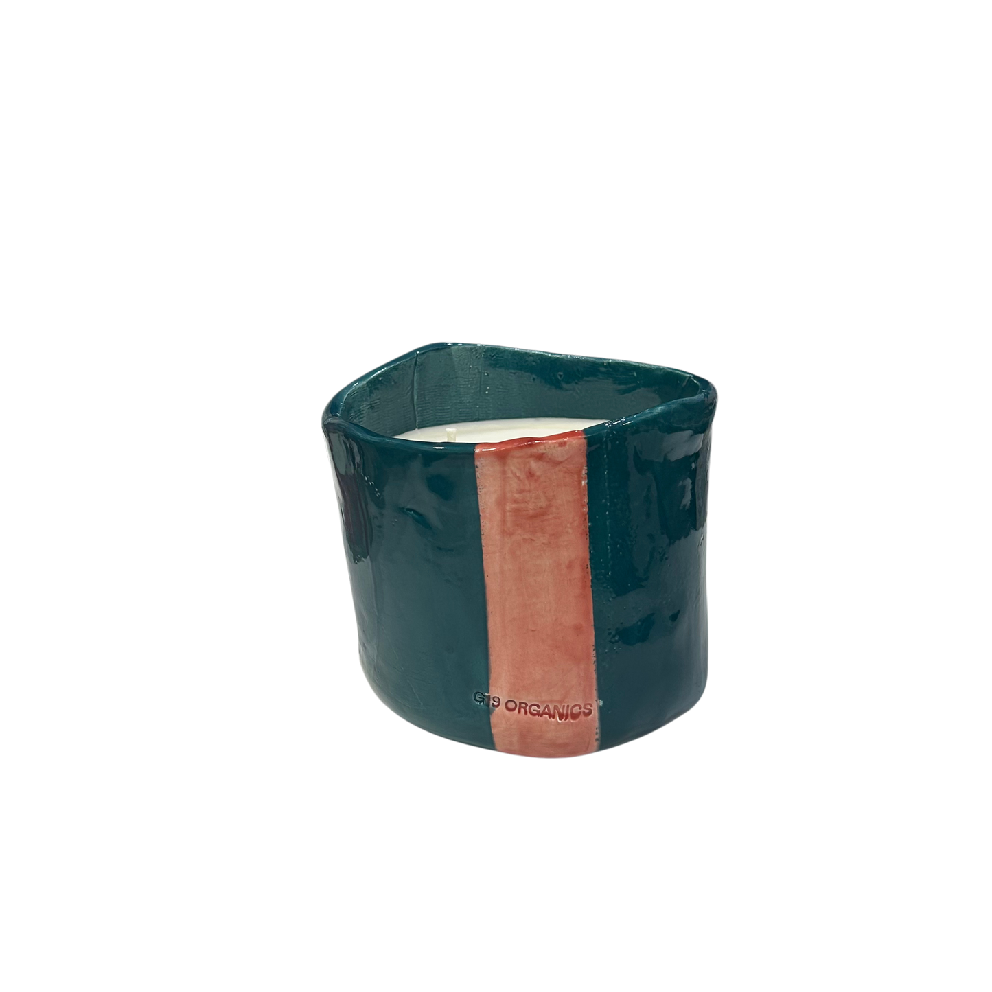 Turquoise XL Ceramic Glass Candle