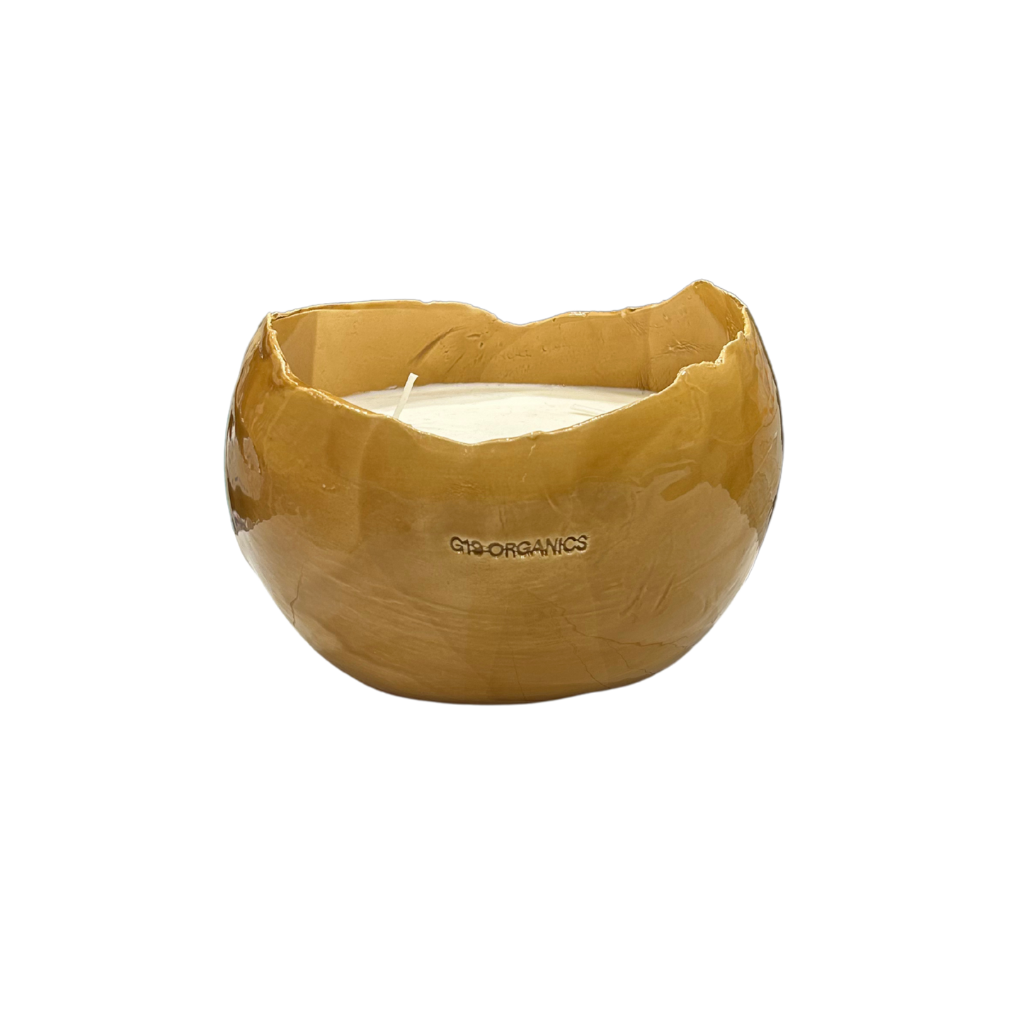 Large Egg Ceramic Candle Mustard