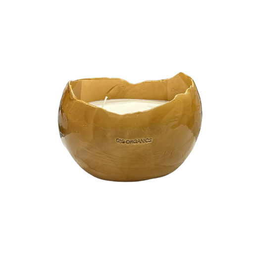 Large Egg Ceramic Candle Mustard