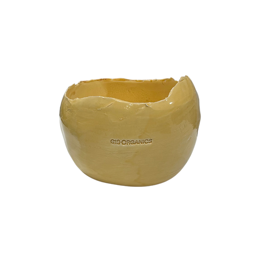 Large Egg Ceramic Candle Mustard