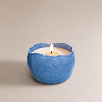 Vela Cerámica Huevo Tono Azul