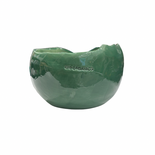 Ceramic Candle Medium Egg Green Landa