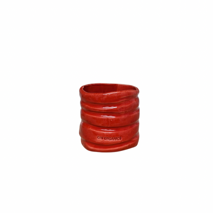 Ceramic Candle Beige Glass