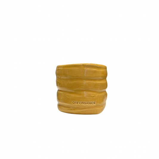 Ceramic Candle Glass Mustard