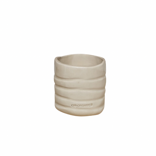 Ceramic Candle Beige Glass