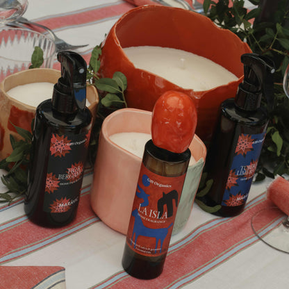 Vela Cerámica Vaso Cuadros Rosa-Verde