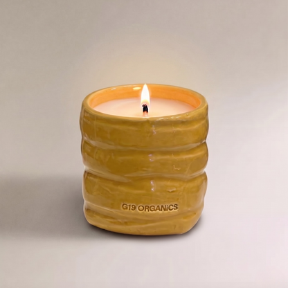 Ceramic Candle Glass Mustard