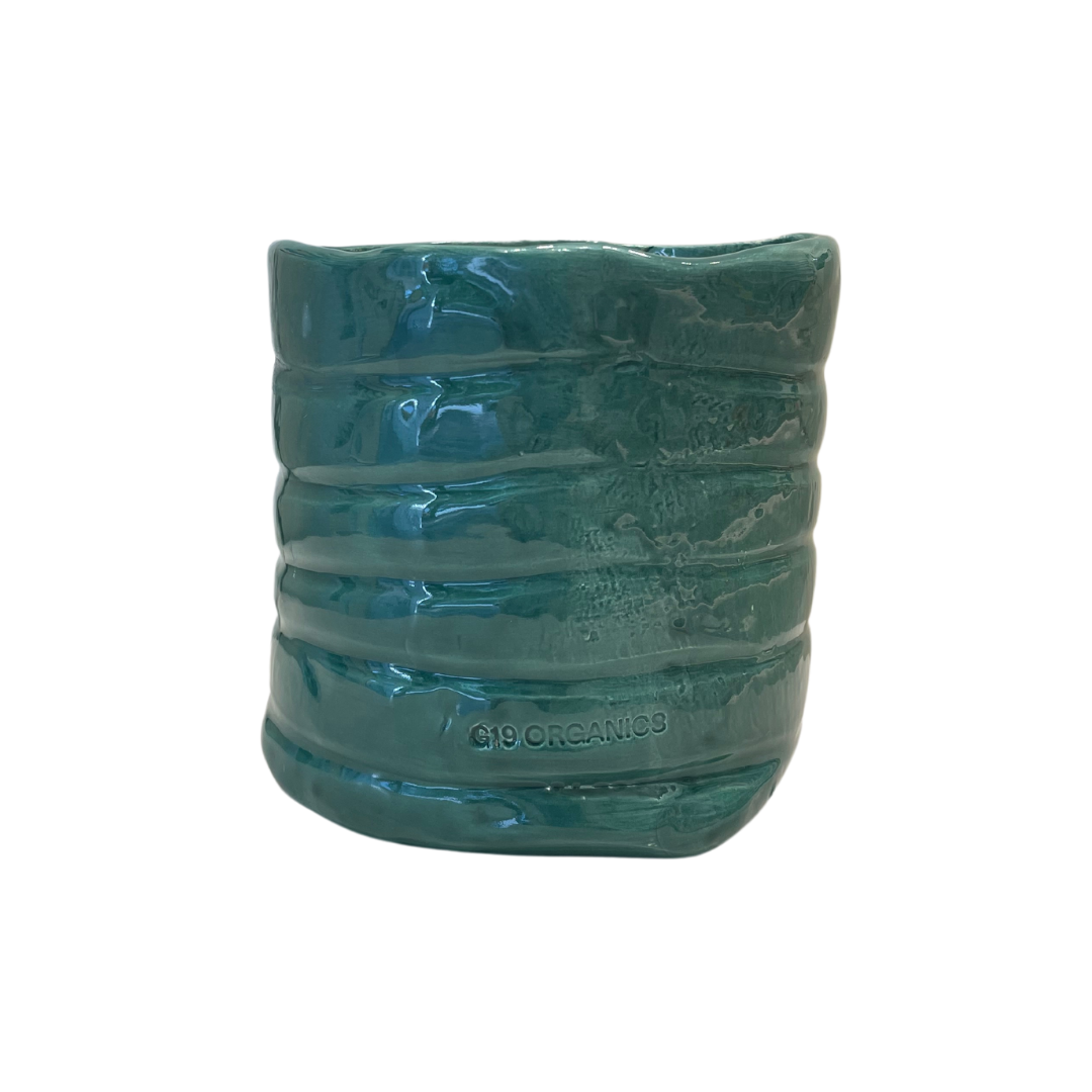 Turquoise XL Ceramic Glass Candle