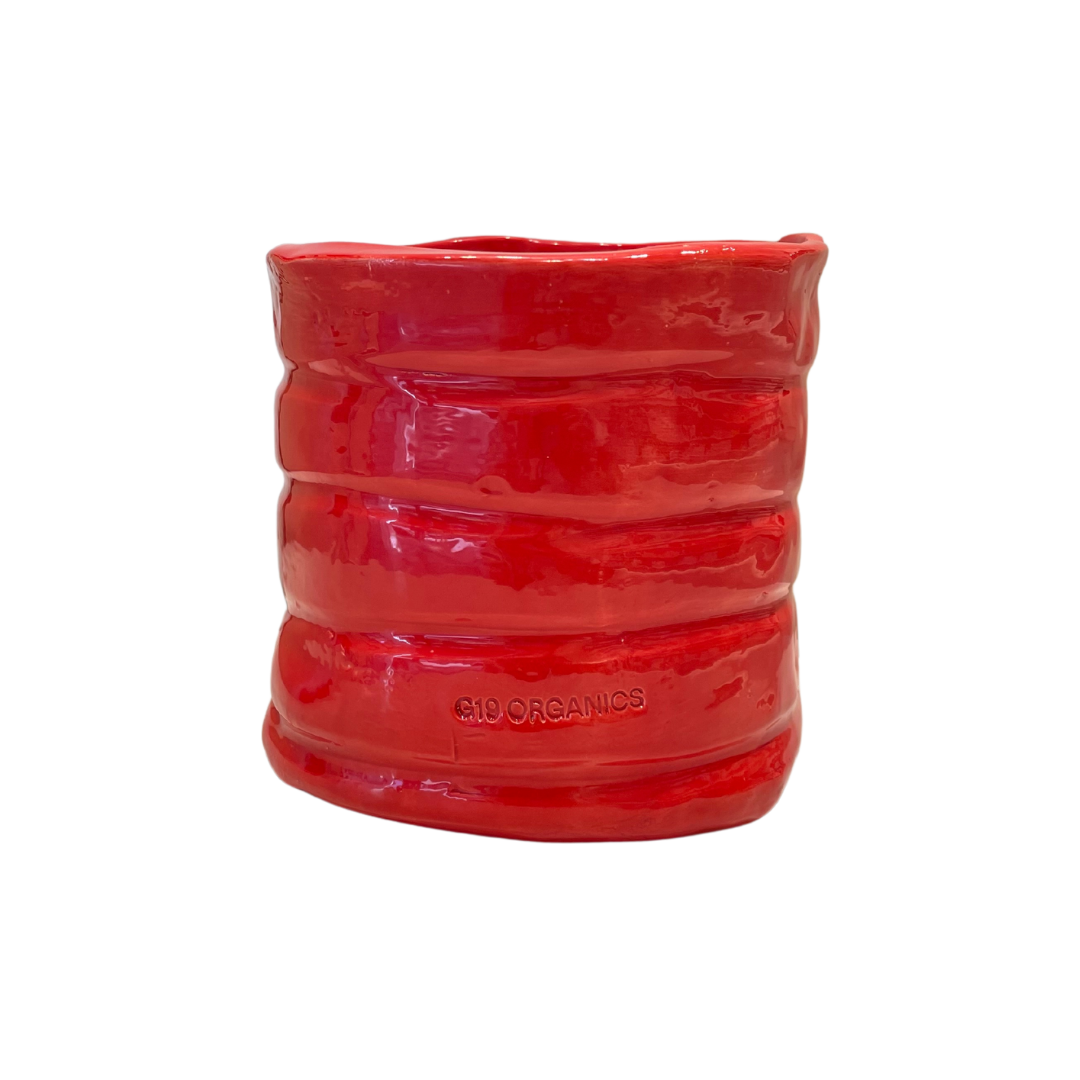 Ceramic Candle XL Red Glass