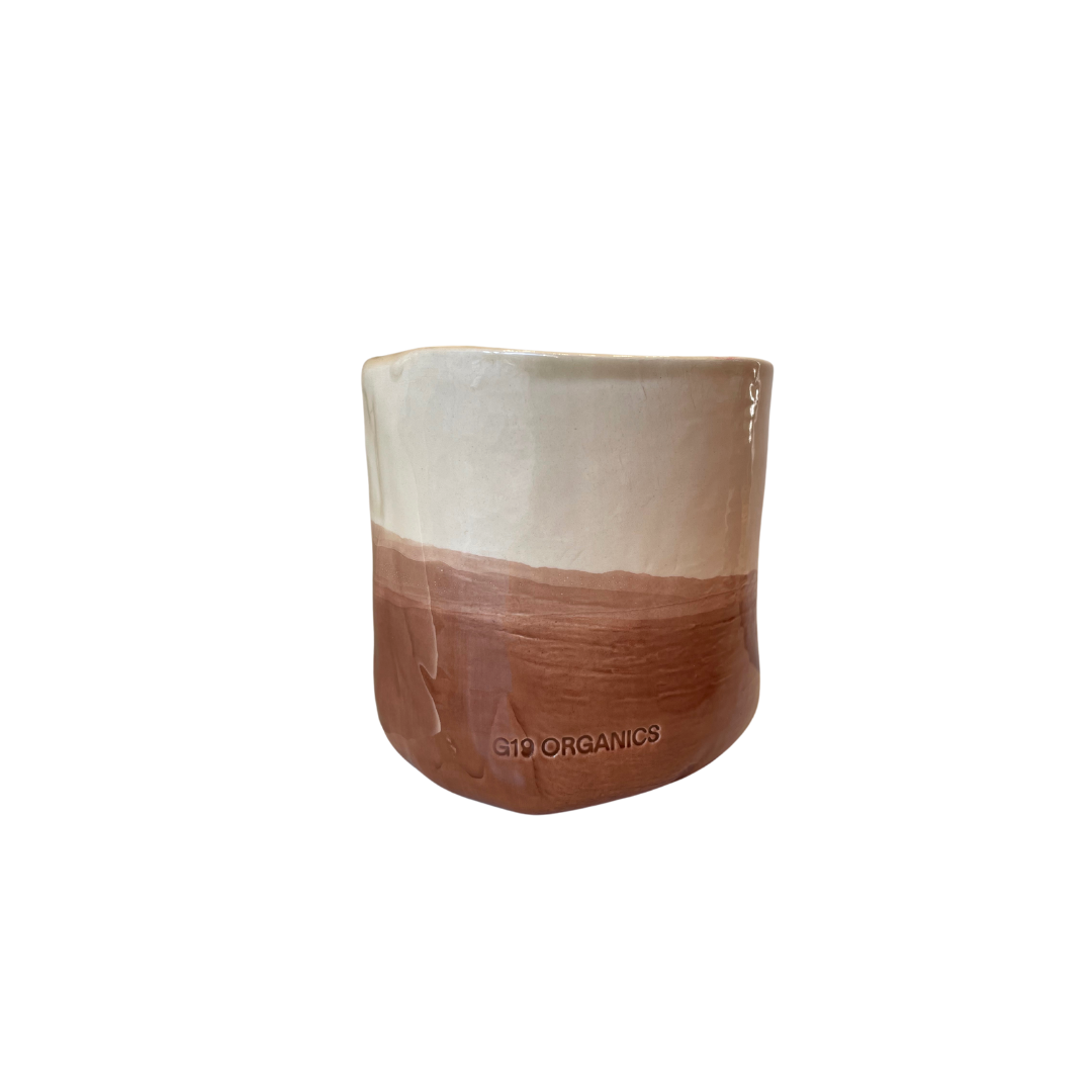 Vela Cerámica Vaso Bicolor Beige-Marrón