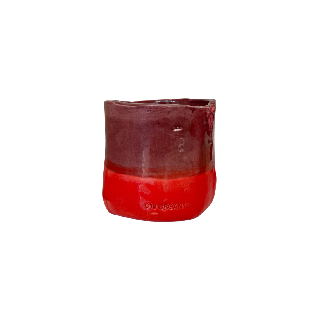 Vela Cerámica Vaso Bicolor Burdeos-Rojo