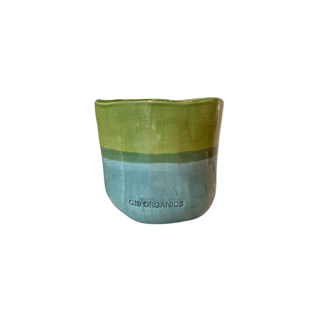 Vela Cerámica Vaso Bicolor Verde-Azul