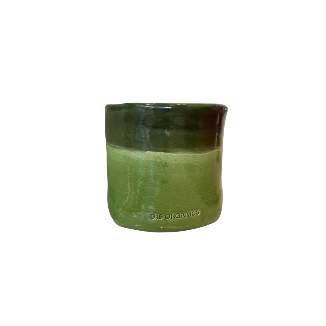 Vela Cerámica Vaso Bicolor Verde Oscuro-Verde