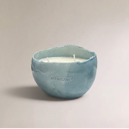 Ceramic Candle Medium Egg Green Landa