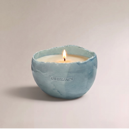 Ceramic Candle Medium Egg Green Landa